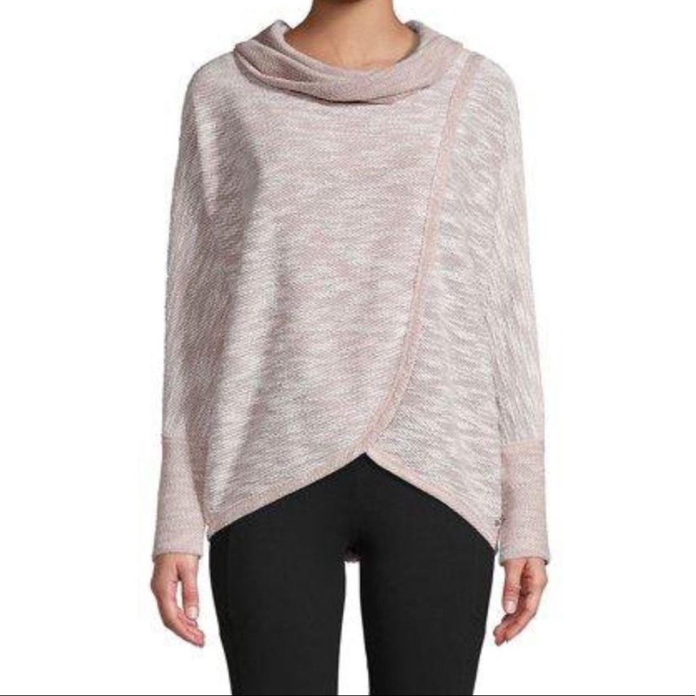 Calvin Klein Performance Light Pink Marled Wrap Sweater